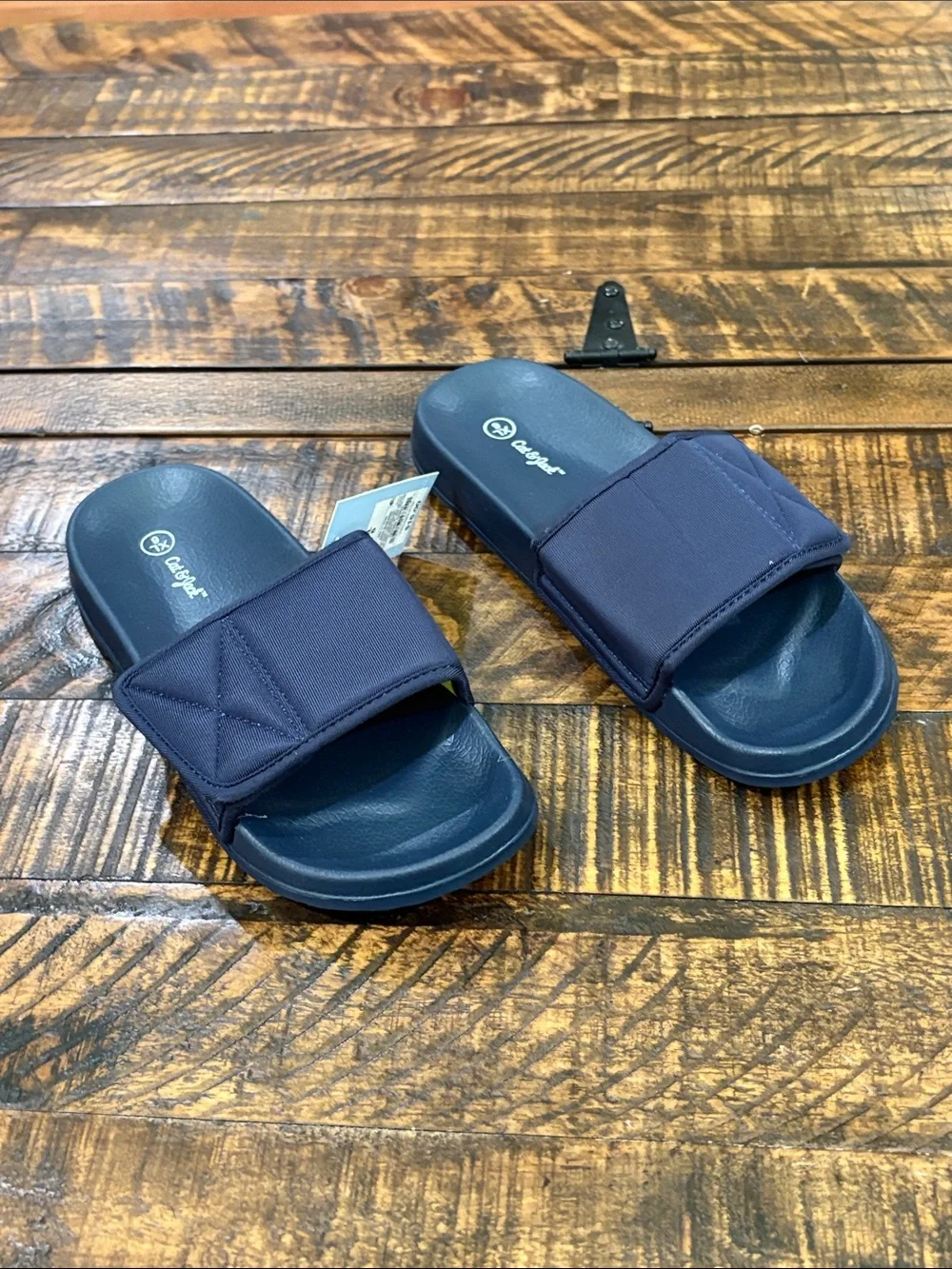 Cat & Jack Navy Slide Sandals with Adjustable Strap
